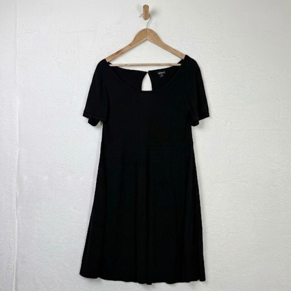 Torrid Womens Plus Size 2‎ Black Ribbed Knit Fit & Flare Sweater Dress 12165422